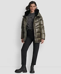 Dkny Women's Shine Hooded Puffer Coat