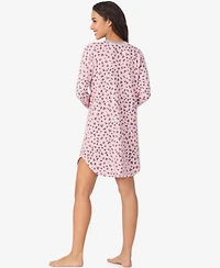 Cuddl Duds Women's Long Sleeve Scoop Neck Short Sleepshirt