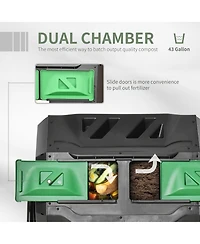Outsunny Tumbling Compost Bin Outdoor 360