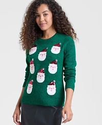 Holiday Lane Womens Santa Embroidered Sweater Pxs 4x Macys Exclusive