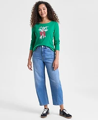 Holiday Lane Women's Candy Cane Graphic Top, Macy's Exclusive