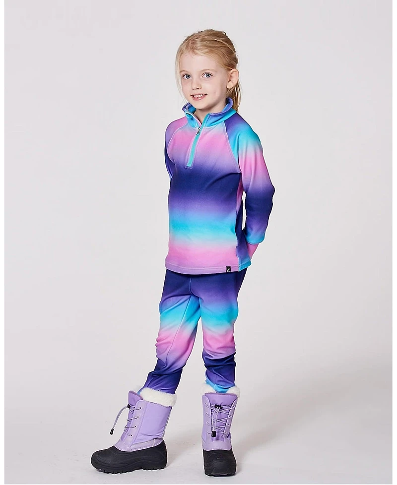 Deux par Toddler Girls Two-Piece Thermal Underwear Set Purple Gradient - Toddler|Child