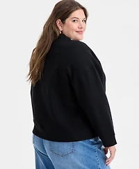 On 34th Trendy Plus Embellished-Neck Long-Sleeve Sweatshirt, Macy's Exclusive