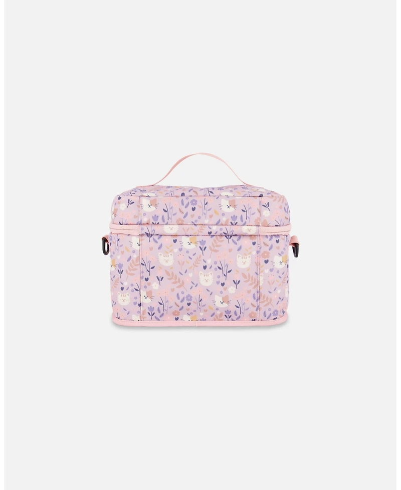 Deux par Deux Girl Lunch Box Lilac Cat Print - Toddler|Child