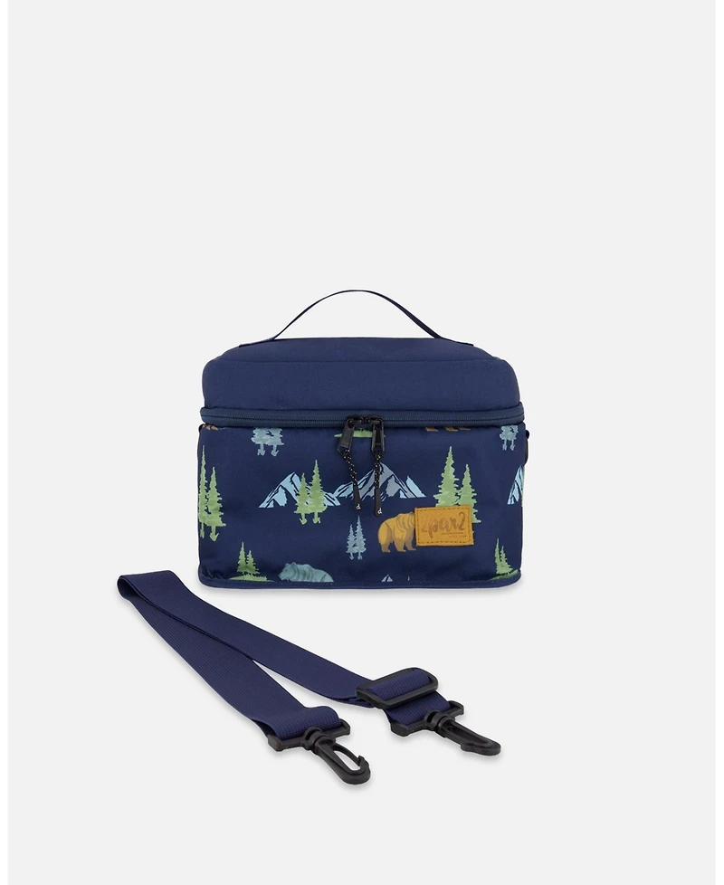 Deux par Deux Boy Lunch Box Navy Animal Print - Toddler|Child