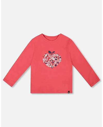 Deux par Girl Cotton T-Shirt Red with Mini Apples - Toddler|Child
