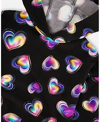 Deux par Girl Fleece Hoodie Black and Multicolor - Child