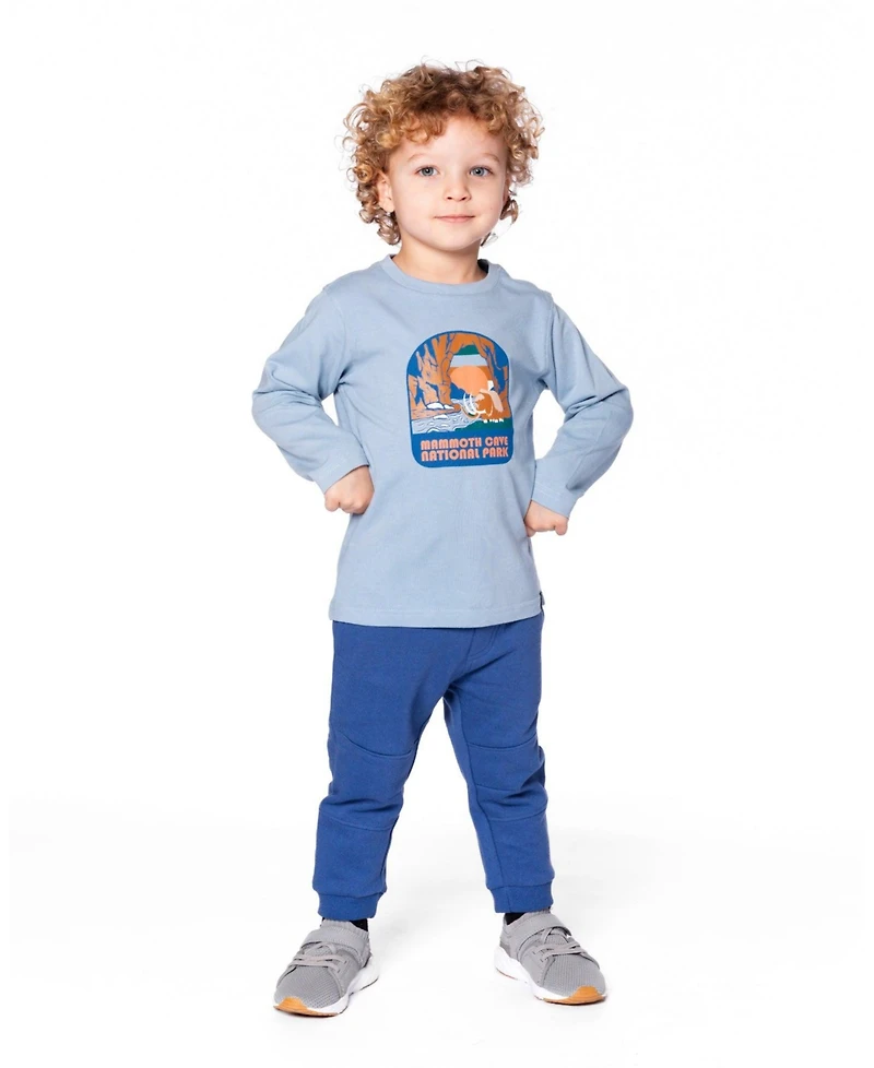 Deux par Boy Cotton Long Sleeve T-Shirt Light Blue - Toddler|Child