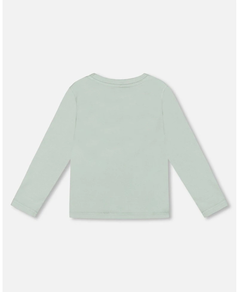 Deux par Boy Long Sleeve Cotton Jersey Tee Jade Green - Toddler|Child