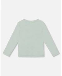 Deux par Boy Long Sleeve Cotton Jersey Tee Jade Green - Toddler|Child