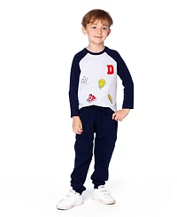 Deux par Deux Little Boys Cotton Raglan Sleeve Tee Shirt Light Heather Grey - Toddler|Child