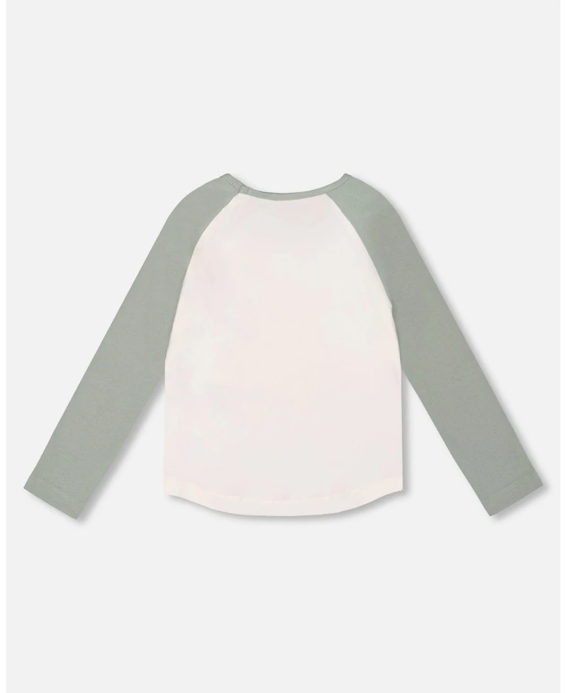 Deux par Girl Jersey Raglan Sleeve Tee Off-White