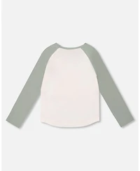 Deux par Girl Jersey Raglan Sleeve Tee Off-White