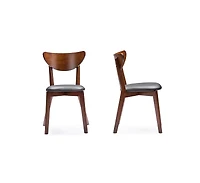 Baxton Studio Sumner Mid-Century Style "Walnut" Brown 5-Piece Dining Set