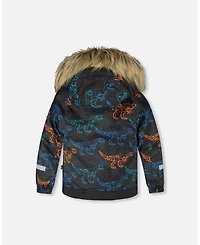 Deux par Boy Two-Piece Play Snowsuit with Printed Jacket Blue - Child