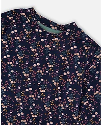Deux par Girl Tunic and Leggings Set Navy Floral - Child