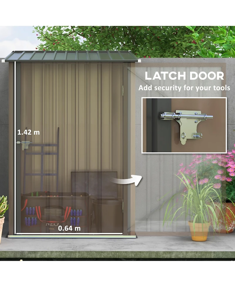 Outsunny 3.3' x 3.4' Metal Outdoor Storage Shed with Lockable Doors