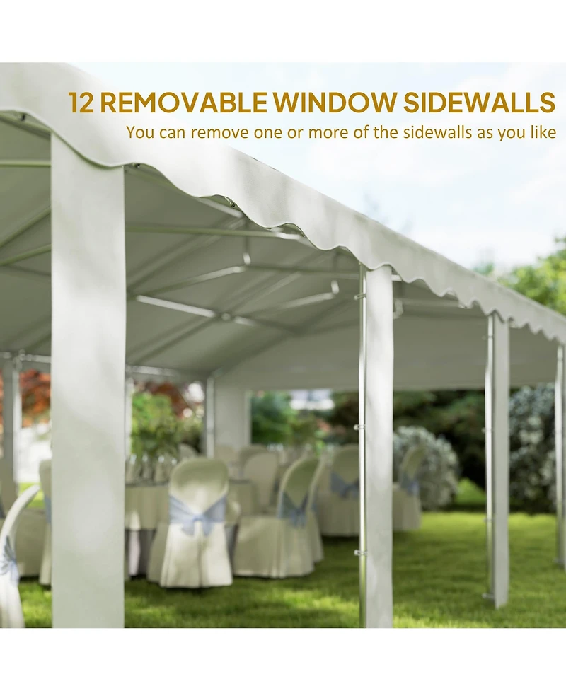 Outsunny 20' x 40' Large Party Tent with Removable Window Sidewalls