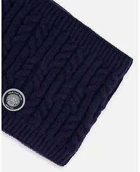 Deux par Kids Unisex Lined Winter Neckwarmer Navy Blue - Toddler|Child