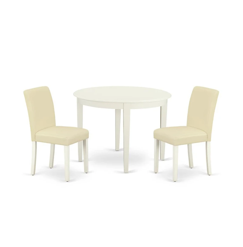 East West Furniture Dining Room Set Linen White