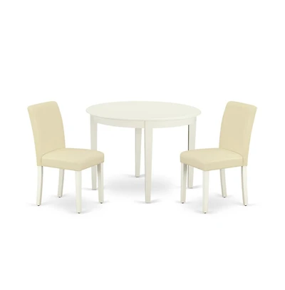 East West Furniture Dining Room Set Linen White