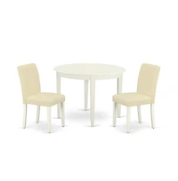East West Furniture Dining Room Set Linen White