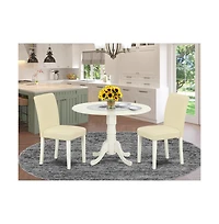 East West Furniture Dining Room Set Linen White