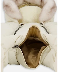 Deux par Baby Boys or Girls One-Piece Layette Snowsuit Designed for Car Seat White Asparagus