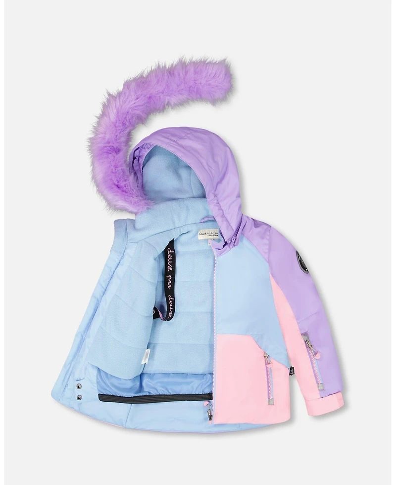 Deux par Girls Two-Piece Play Snowsuit Purple Geo