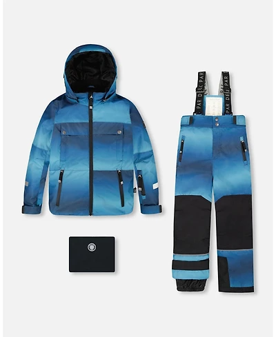 Deux par Toddler Boys Two-Piece Teknik Snowsuit Teal Gradient - Toddler|Child