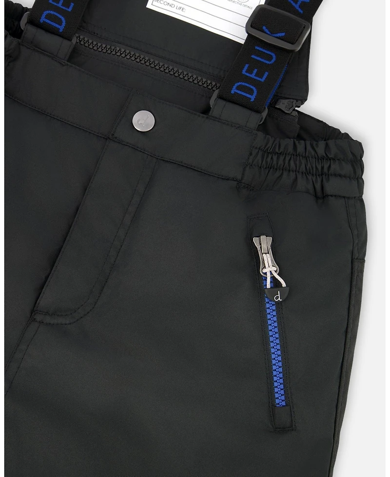 Deux par Big Boys Two-Piece Play Snowsuit with Contrast Jacket Black