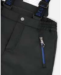 Deux par Big Boys Two-Piece Play Snowsuit with Contrast Jacket Black