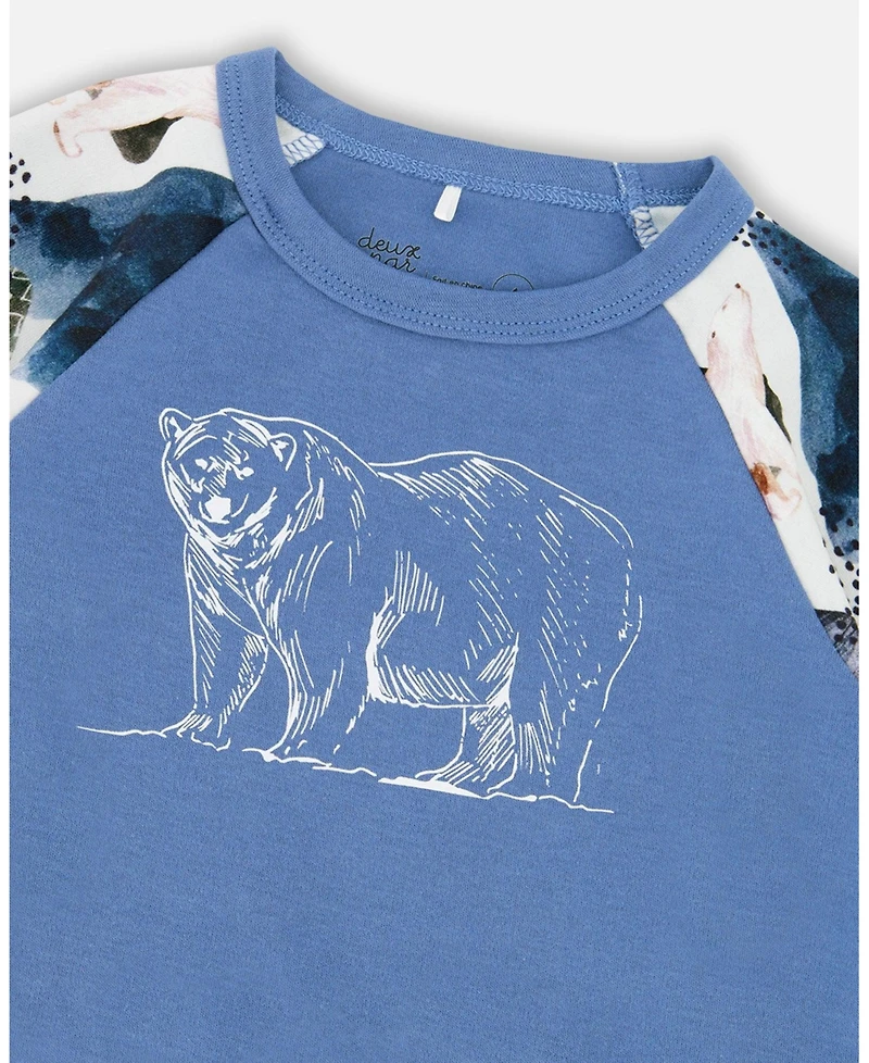 Deux par Big Boys Two-Piece Cotton Pajama Set White Bear Print