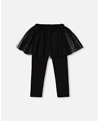 Deux par Girl Leggings with Tulle Skirt Black - Child