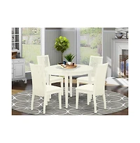East West Furniture Dining Room Set Linen White