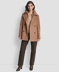 Dkny Women's Double-Breasted Bibbed Collared Coat