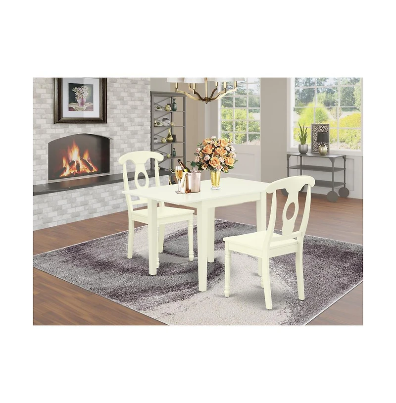 East West Furniture Dining Room Set Linen White