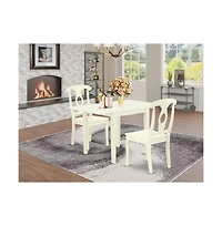 East West Furniture Dining Room Set Linen White