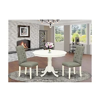 East West Furniture Dining Room Set Linen White