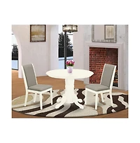 East West Furniture Dining Room Set Linen White