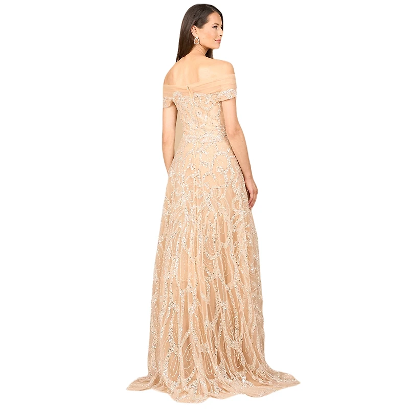 Lara Women's Off Shoulder A-line Gown
