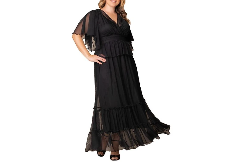 Kiyonna Plus Graceful Tiered Mesh Gown