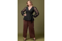 Kiyonna Women's Plus Polished Ponte Wide Leg Pants