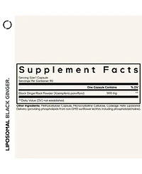 Codeage Liposomal Black Ginger Supplement - Kaempferia Parviflora Root Powder - 3-Month Supply - Ginger Root Pills