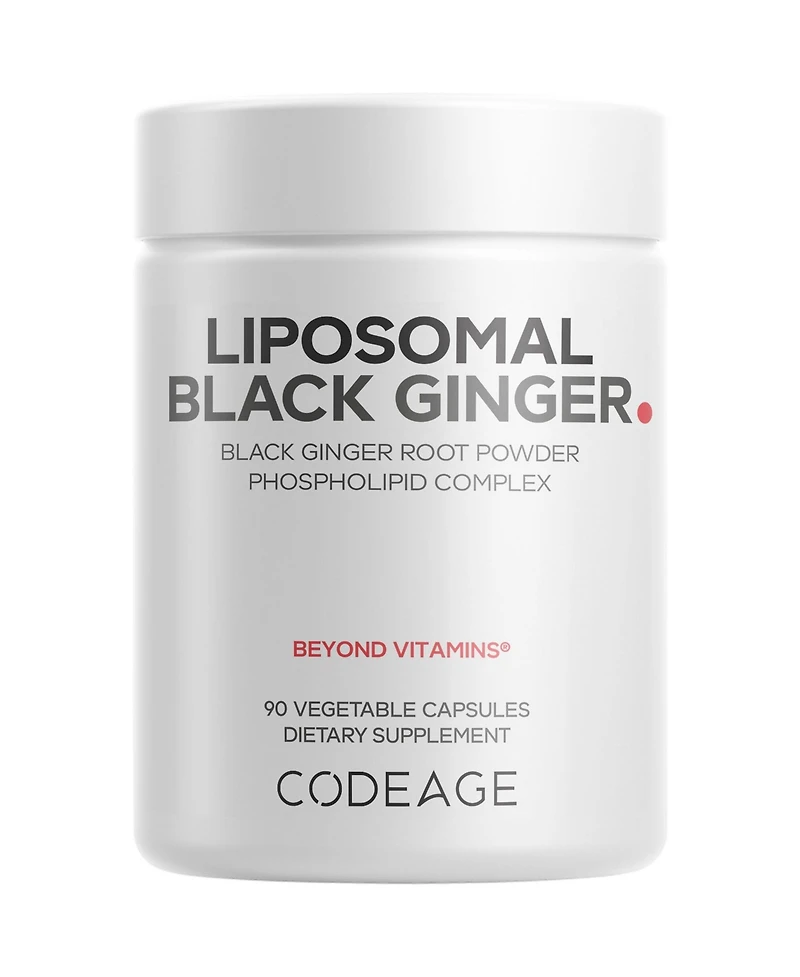 Codeage Liposomal Black Ginger Supplement - Kaempferia Parviflora Root Powder - 3-Month Supply - Ginger Root Pills