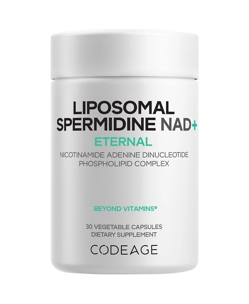 Codeage Liposomal Spermidine Nad+ Spermidine Supplement - 500 Mg Nad+ Vitamin C - Nicotinamide Adenine Dinucleotide Pills