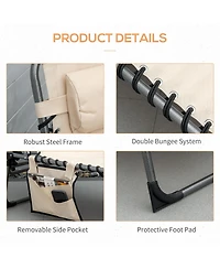 Outsunny Outdoor Padded Folding Chaise Lounge Chair with Reclining