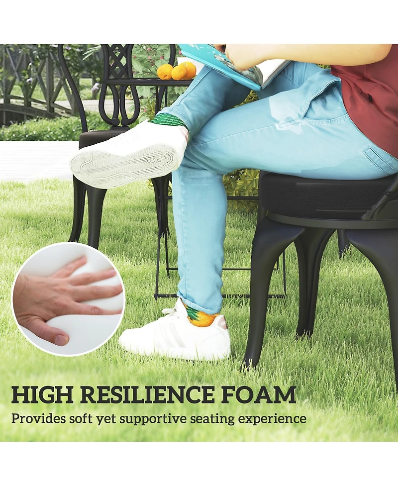 Outsunny Outdoor Chair Cushions Set of 4 Round Seat