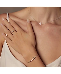 Sterling Silver Horizontal Cross Necklace – Minimalist Summer Jewelry, Trending for Summer