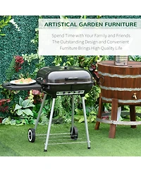 Outsunny 22 inch Portable Bbq Charcoal Steel Grill Camping Backyard Cooking